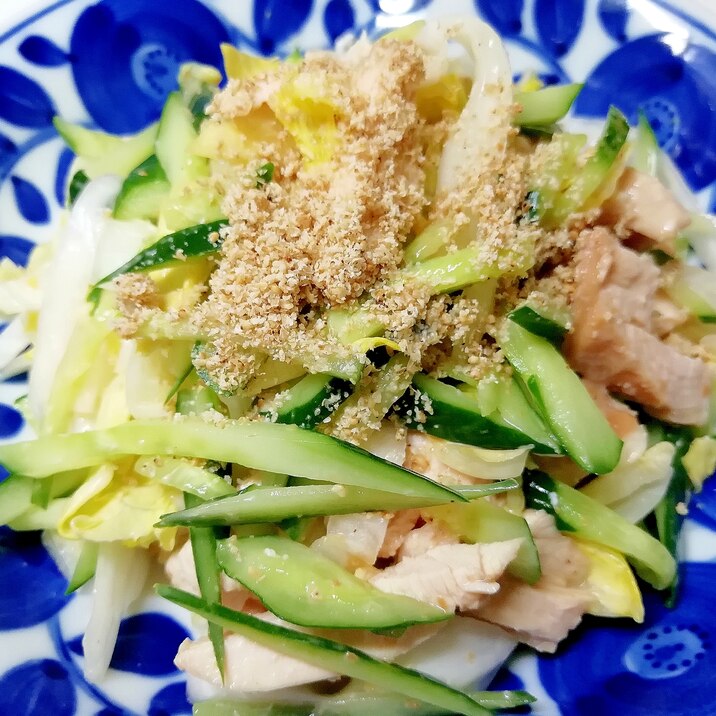 きゅうりをおいしく食べる!鶏チャーシューでサラダ♪